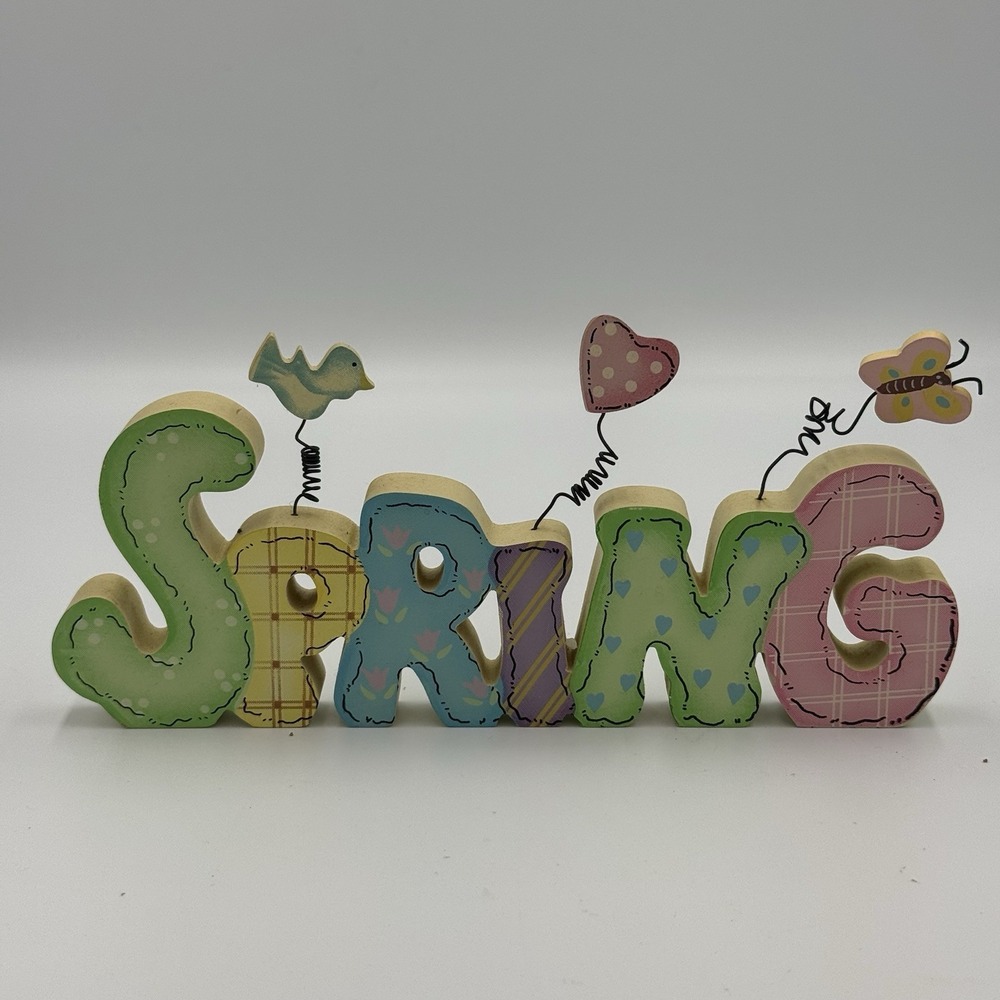 Spring‎ Wood Sign Pastel Colors